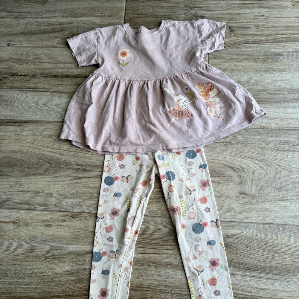 Next Light Pink Kids Matching Set with Floral Design